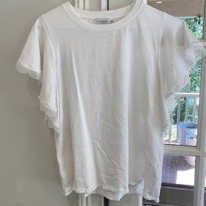 White flutter sleeve top